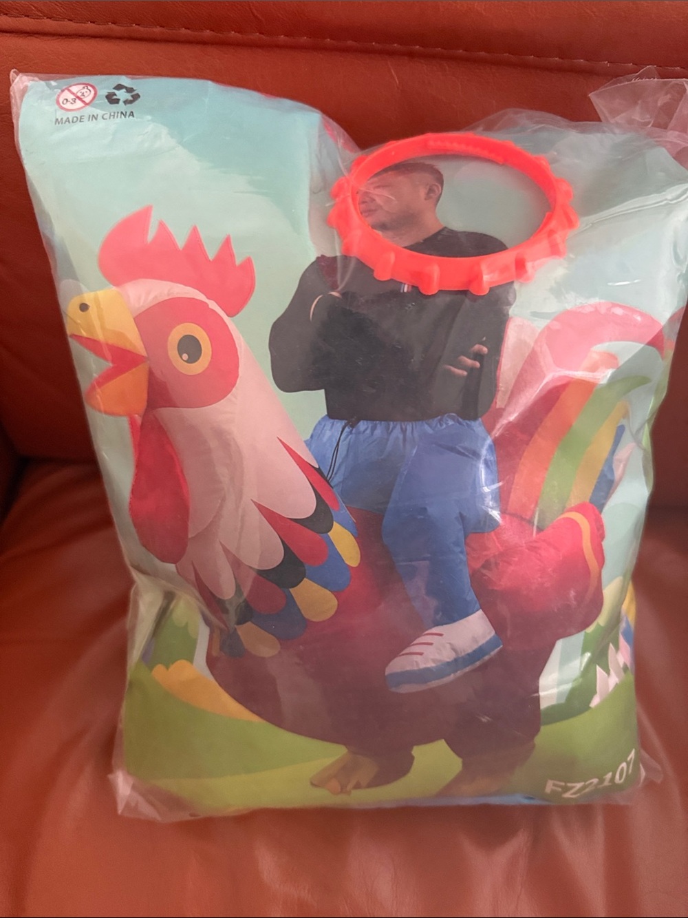 Rooster chicken inflatable costume